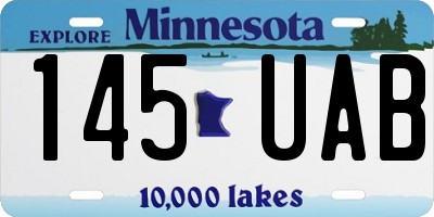 MN license plate 145UAB