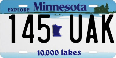 MN license plate 145UAK