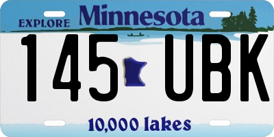 MN license plate 145UBK