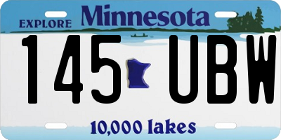MN license plate 145UBW