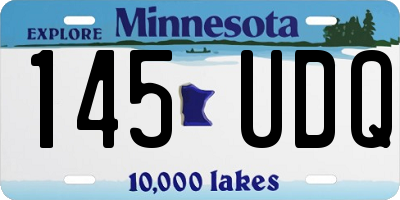 MN license plate 145UDQ