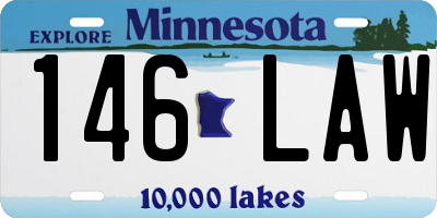 MN license plate 146LAW