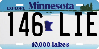 MN license plate 146LIE