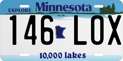 MN license plate 146LOX