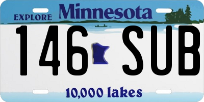MN license plate 146SUB