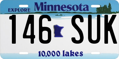 MN license plate 146SUK