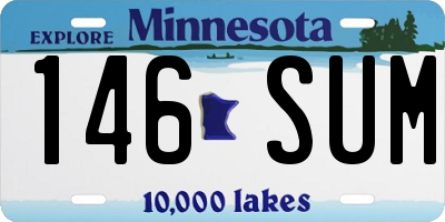 MN license plate 146SUM