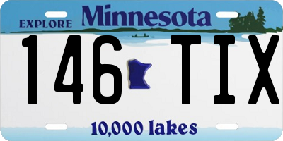 MN license plate 146TIX