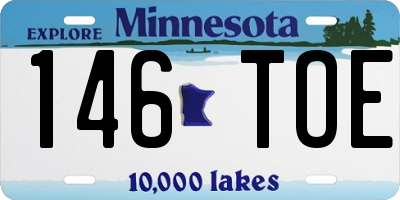 MN license plate 146TOE