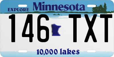MN license plate 146TXT