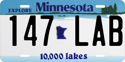 MN license plate 147LAB