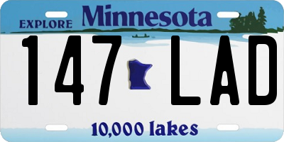 MN license plate 147LAD