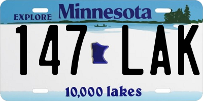 MN license plate 147LAK