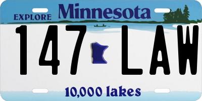 MN license plate 147LAW