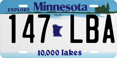 MN license plate 147LBA