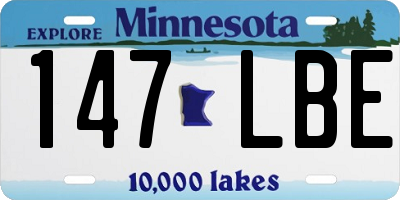 MN license plate 147LBE
