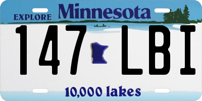 MN license plate 147LBI