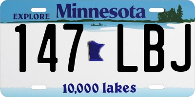 MN license plate 147LBJ
