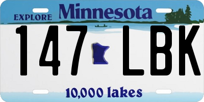 MN license plate 147LBK