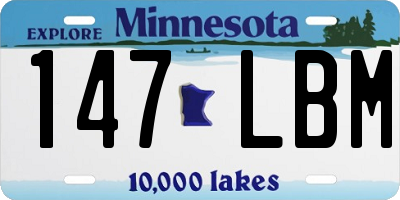 MN license plate 147LBM