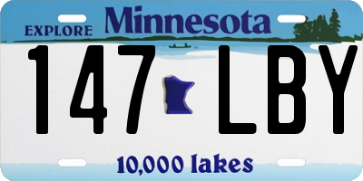 MN license plate 147LBY
