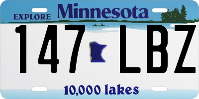 MN license plate 147LBZ