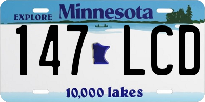 MN license plate 147LCD