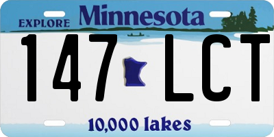 MN license plate 147LCT