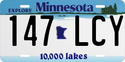 MN license plate 147LCY