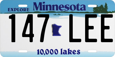 MN license plate 147LEE