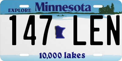 MN license plate 147LEN