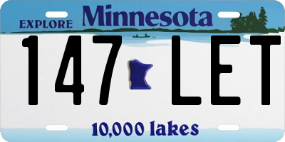 MN license plate 147LET