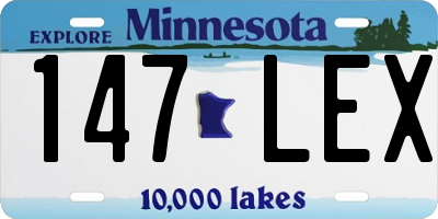MN license plate 147LEX