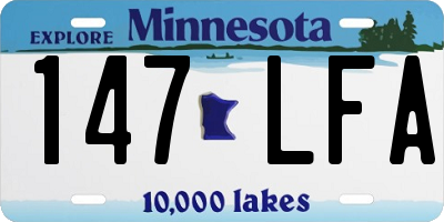 MN license plate 147LFA