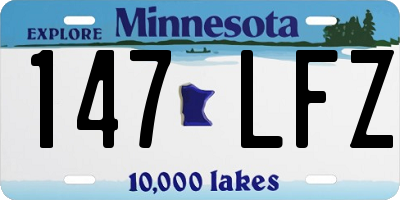 MN license plate 147LFZ