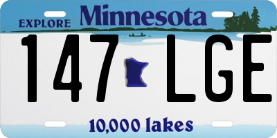 MN license plate 147LGE
