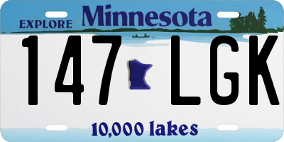 MN license plate 147LGK