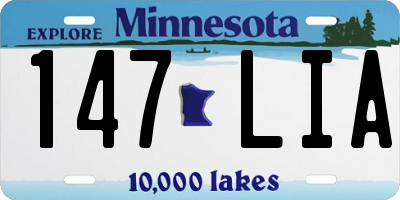 MN license plate 147LIA