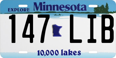 MN license plate 147LIB