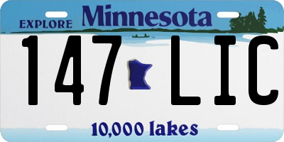 MN license plate 147LIC