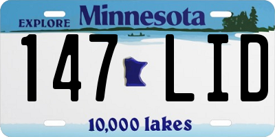 MN license plate 147LID