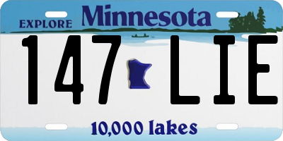 MN license plate 147LIE