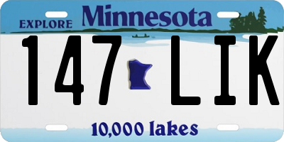 MN license plate 147LIK