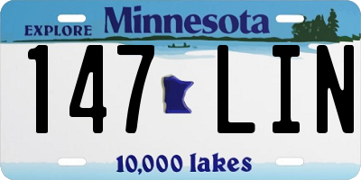 MN license plate 147LIN