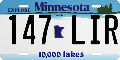 MN license plate 147LIR