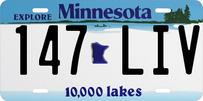 MN license plate 147LIV