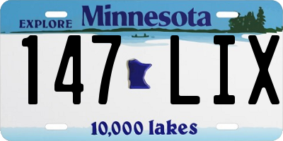 MN license plate 147LIX