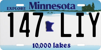 MN license plate 147LIY