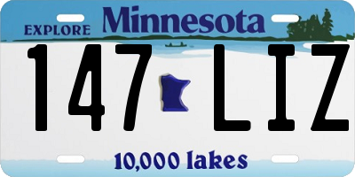 MN license plate 147LIZ