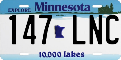 MN license plate 147LNC